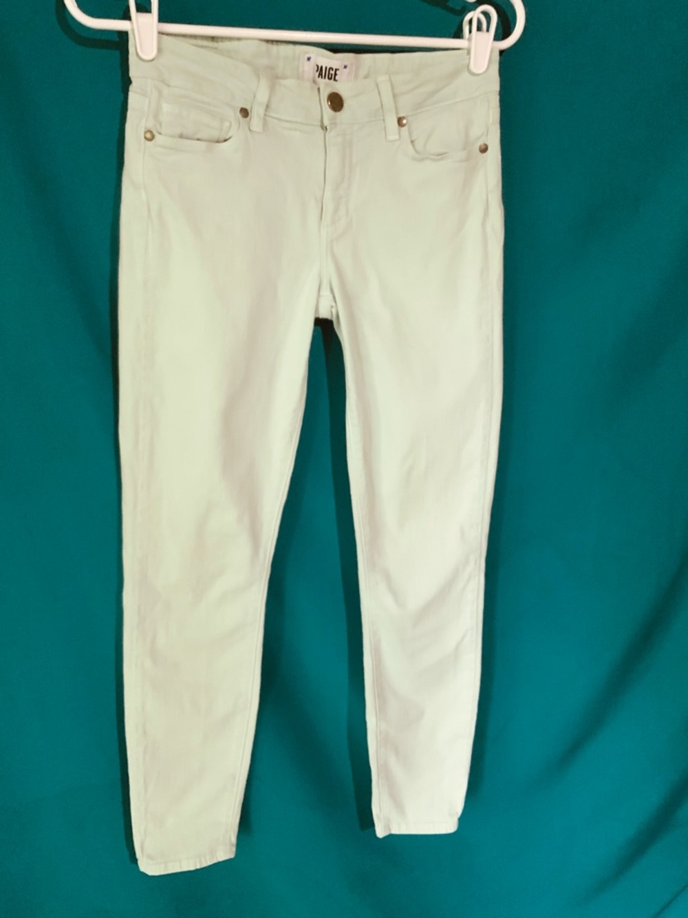 PAIGE Women's Verdugo Glass Mint Mid-Rise Ultra Skinny Jeans